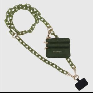 Green Ice Chain Crossbody Phone Holder & Wallet